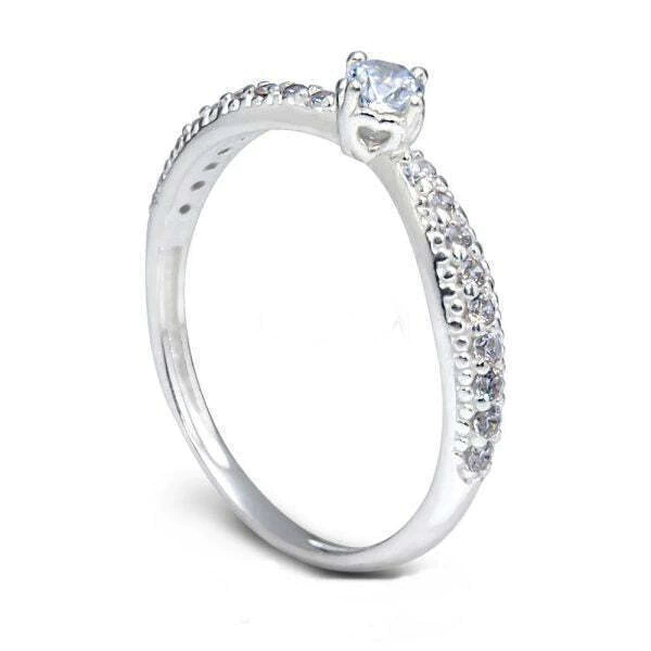 Solitário Prata 950l com Pedrinhas Cravejadas