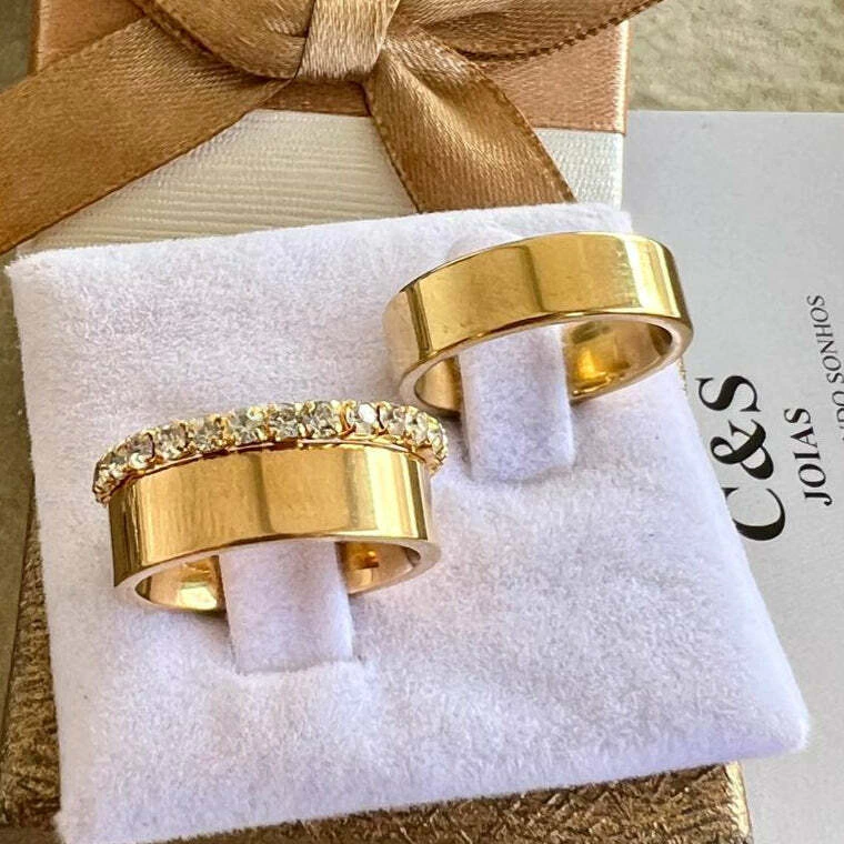 Par Alianças Melbourne Banhada - 6mm