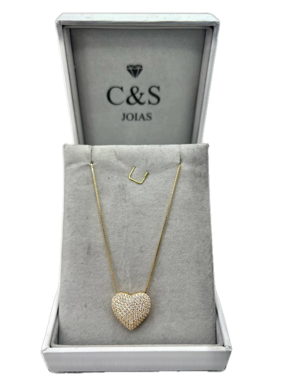 Corrente Coração Cravejado Ouro 18k