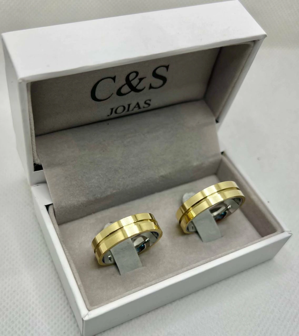 Par Alianças Moeda Antiga Auckland CF - 6mm