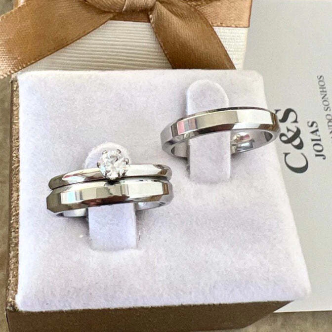 Par Alianças Estocolmo Aço Inoxidável - 4mm