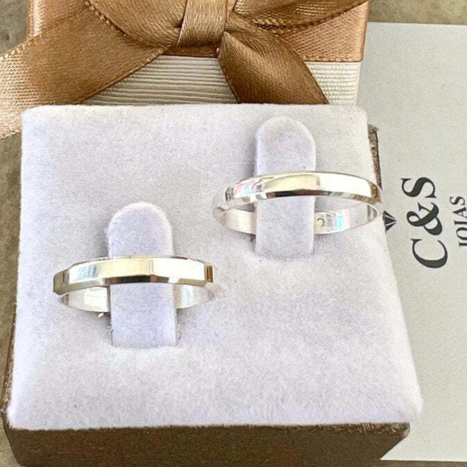 Par Alianças Sendai em Prata 950l - 4mm