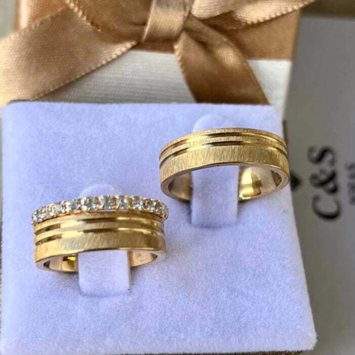 Par Alianças Belgrado Banhada - 6mm