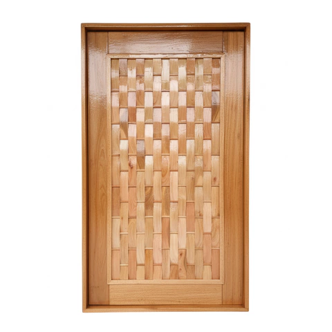 PORTA PIVOTANTE COURO MADEIRA EUCALIPTO - comprar online