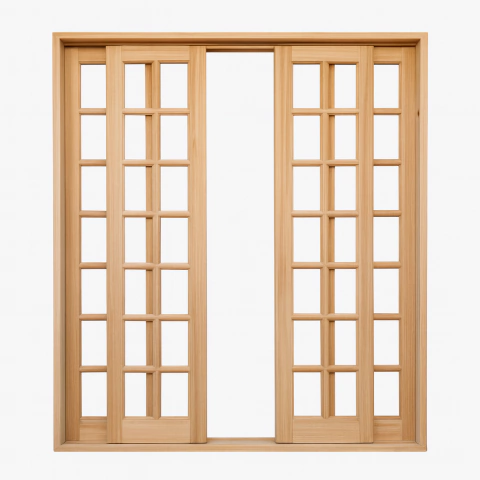 PORTA CORRER VIDRO 4 FOLHAS EUCALIPTO NATURAL