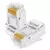 Conector RJ45 CAT6 transparente com contatos dourados para cabos de rede