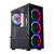Gabinete para computador KMEX Elite CG-10W5 com painel lateral de vidro temperado e três ventoinhas frontais RGB iluminadas