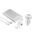 Kit carregador veicular Elgin com suporte, carregador USB duplo para carro e cabo USB branco
