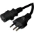 Cabo de força padrão brasileiro com plugue de três pinos e conector IEC