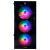 Gabinete de computador preto Hayom GB1759 com três fans RGB iluminados