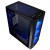 Gabinete Thermaltake Versa J25 TG RGB sem fonte, com painel lateral em vidro temperado e três ventoinhas frontais com iluminação RGB azul