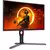 Monitor gamer AOC Destiny 25G3ZM de 24,5 polegadas com imagem de personagem futurista em fundo laranja