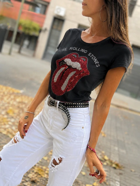 Remera Clasica Bordada Rolling Stone