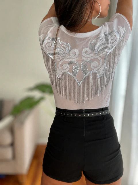 Remera Tul Espalda Lluvia Arabesco