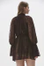 VESTIDO VELOUR ENCAJE CHOCOLATE - JOTI H