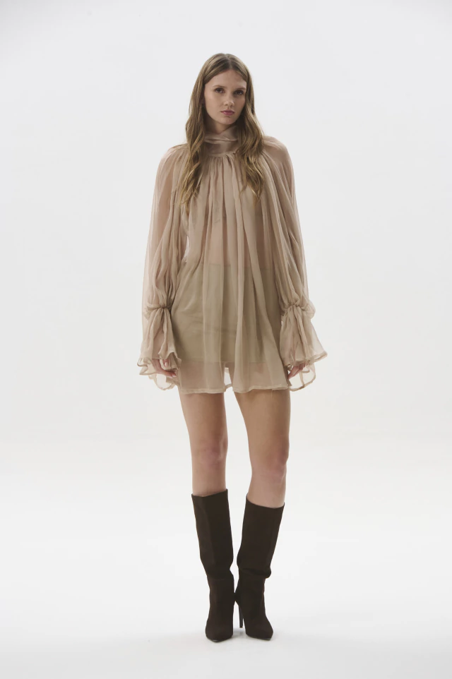 VESTIDO SERAPHINE GASA VISÓN CLARO