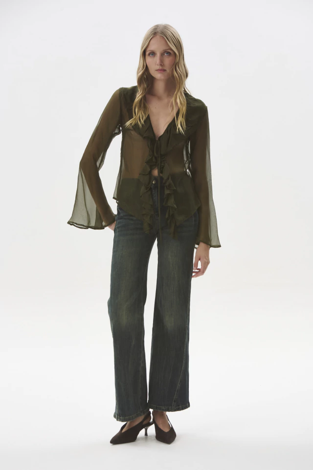 CAMISA ELOWEN GASA VERDE SECO