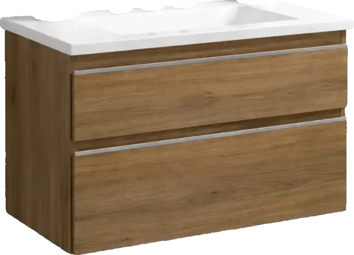 Vanitory de 80 cm en olmo con dos cajones