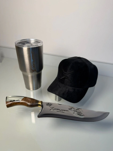 Kit para Presentear - Boné + Copo Térmico + Faca