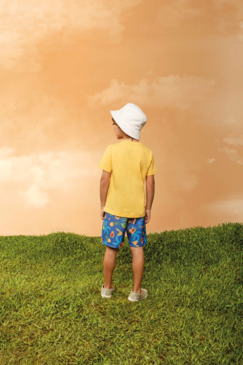 Conjunto Meia Malha e Sarja Amarelo - Bugbee