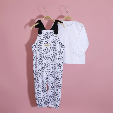 Jardineira Daisy Com Camisa Branco - Keko