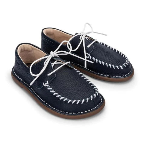 Sapato Boliche Couro Denim - Petit Cheval