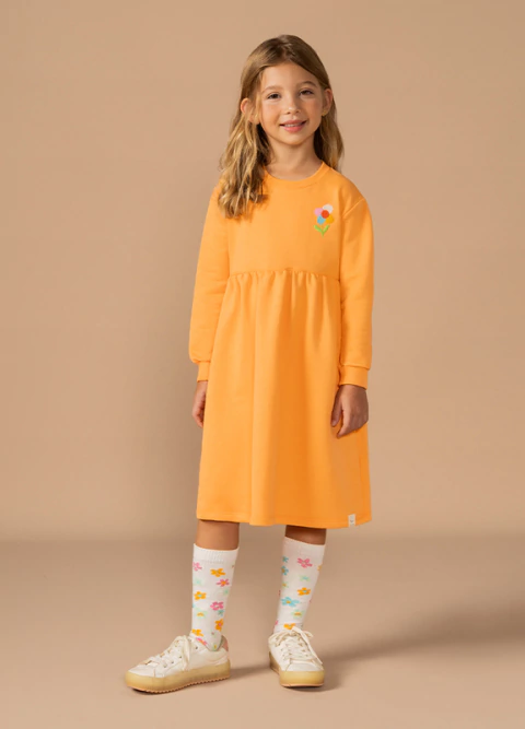 Vestido Moletom Tangerina - Bugbee