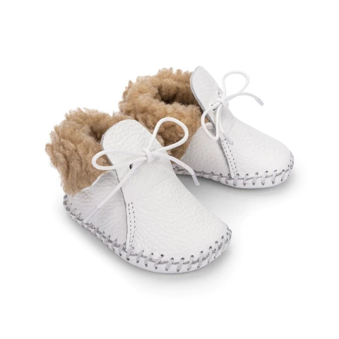 Sandalia Bebe Carneirinho Couro - Blanche Blush - Petit Cheval