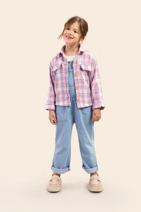 Jardineira Jeans Azul Medio- Bugbee