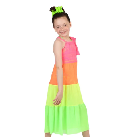 Vestido Kids Bianca Rosa Fluor - Siri