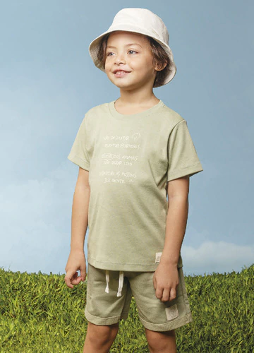 Conjunto Malha Organica e Moletom Verde - Bugbee