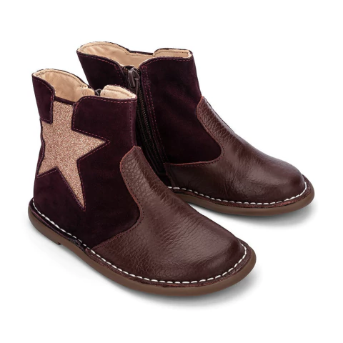 Bota Galáxia Couro Veludo/Figo Nobuck - Petit Cheval