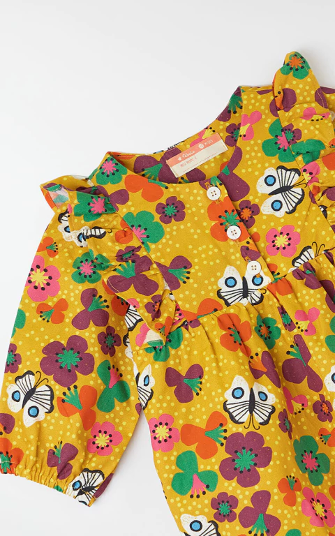 Vestido Bebê Jardim Cósmico Manga Longa - Fábula