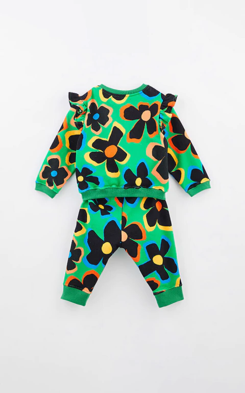 Conjunto Bebe Moletom Floral Rabisco - Fabula