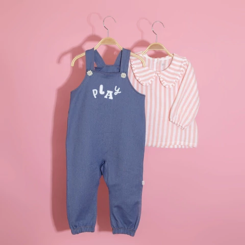 Jardineira Jeans Play Com Camisa - Keko