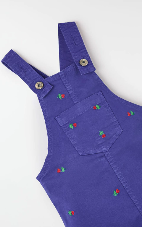 Vestido Sarja Bordado Flor Doce - Fabula