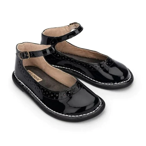 Sapatilha Patinete Couro Verniz Noir - Petit Cheval