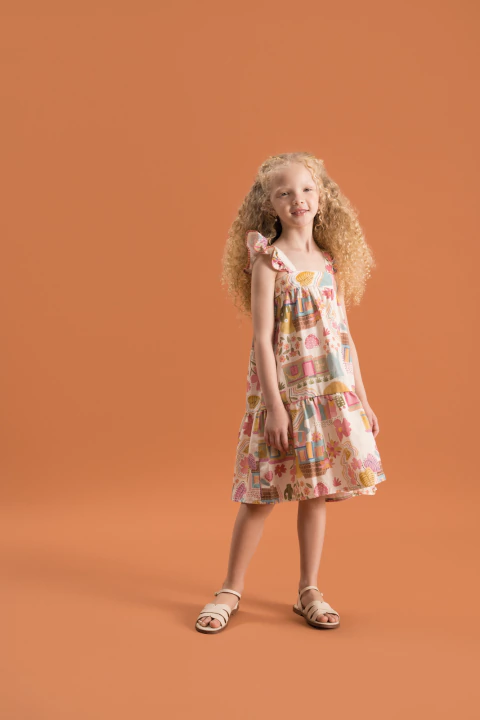 Vestido Tecido Natural Digital Terras Do Sertão - Bugbee