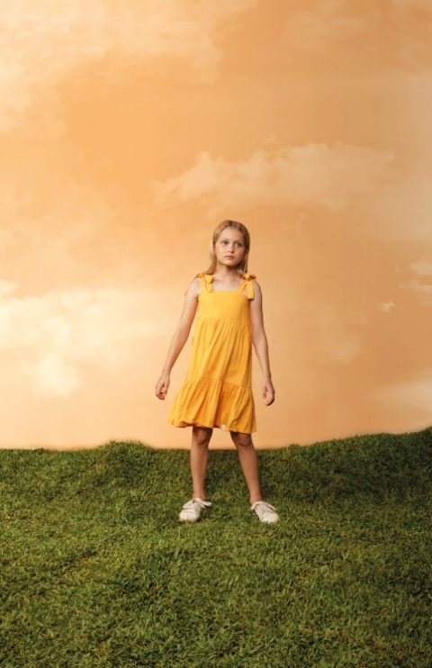 Vestido Viscose Sarja Amarelo - Bugbee