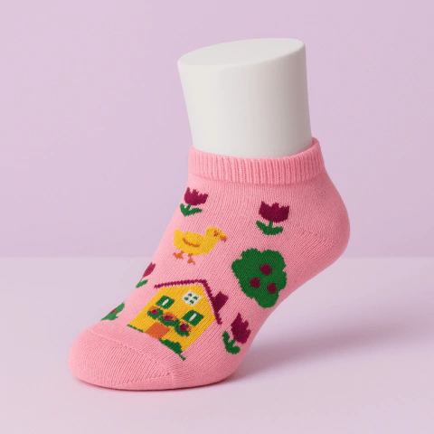 Meia Estampada Casinhas De Sitio - Bugbee