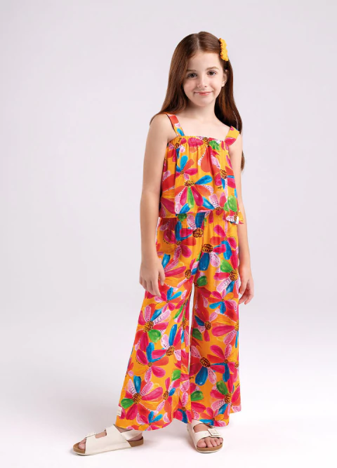 Conjunto Tecido Superbloom Calça E Cropped - Florido - Bugbee