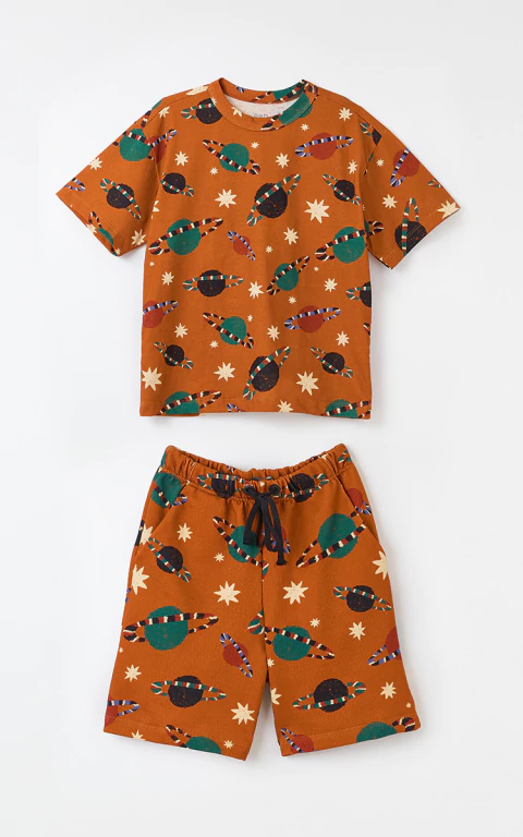 Conjunto Bento Malha Planetonico Marrom - Fabula