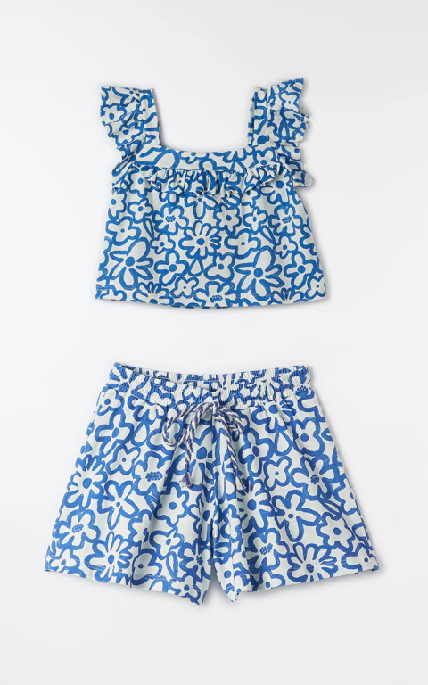 Conjunto Malha Blu Bicolor - Fabula