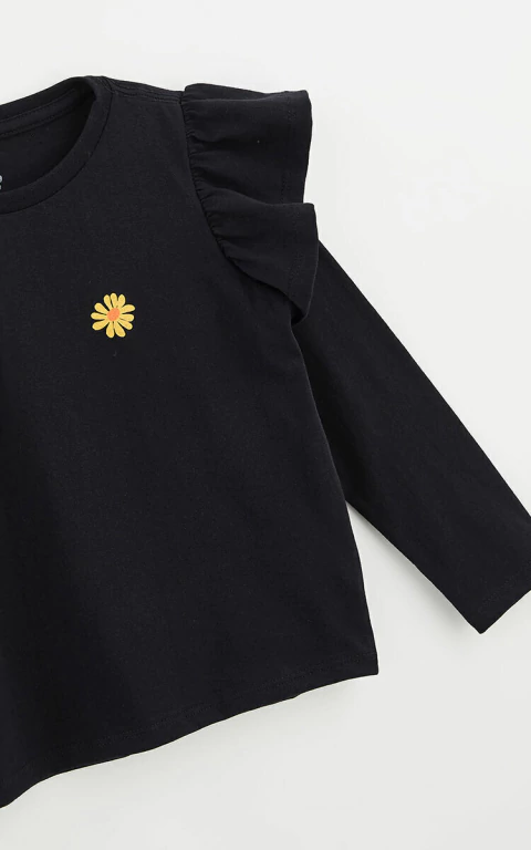 Blusa Basica Babado Silk Manga Longa em Cores - Fabula