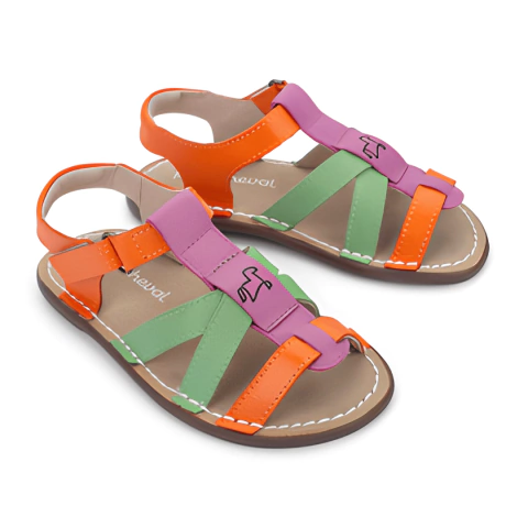 Sandália Slime Cor Cenoura/Violeta/Abacate - Petit Cheval