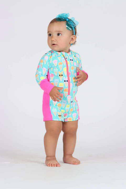 Macaquinho Baby Isa Estampa Ice Cute - Siri