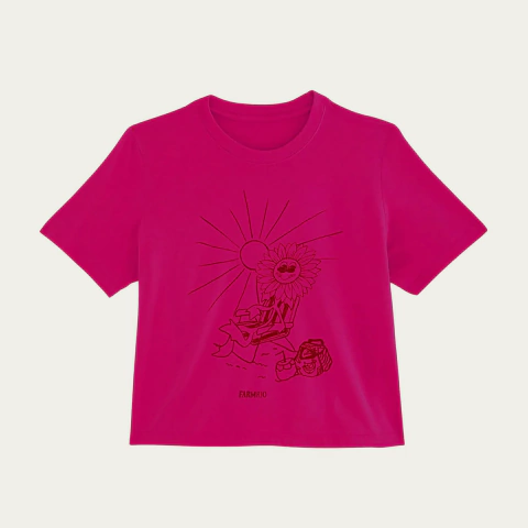 T-Shirt Prainha Siga O Sol Rosa Adulto - Farm