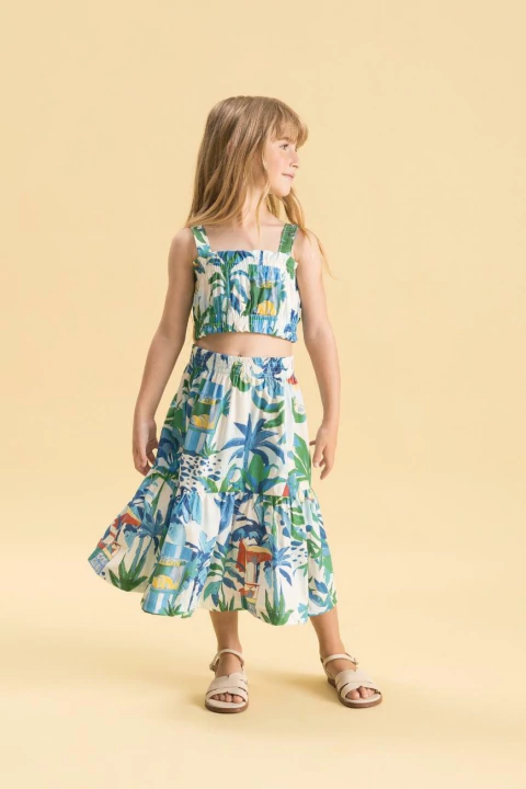 Conjunto Top E Saia Tecido Bahia - Bugbee