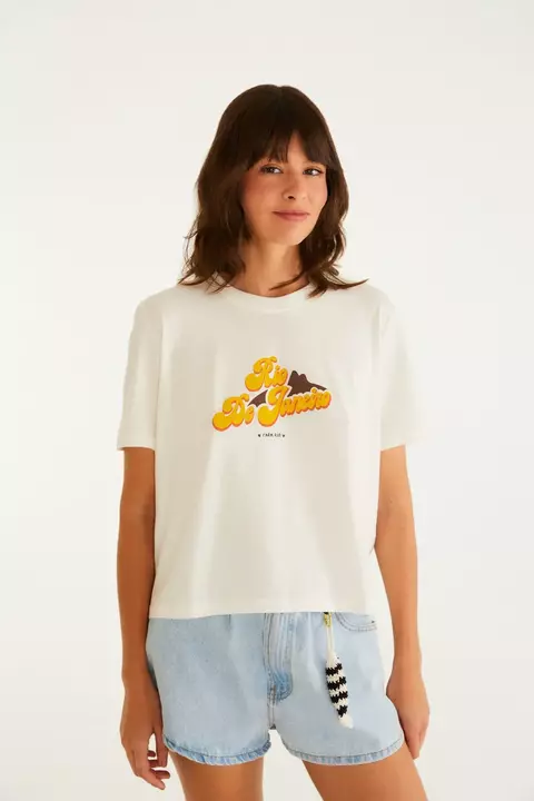 T-Shirt Prainha Rio Antigo Amarelo Adulto - Farm