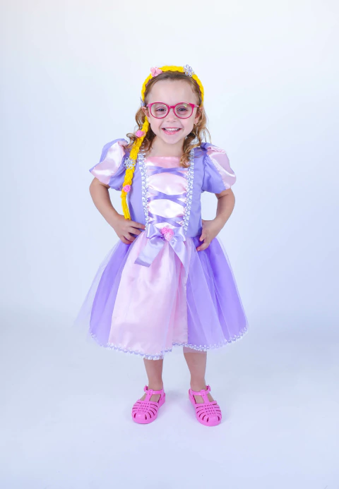 Fantasia Princesa Rosa Com Lilás - Muvilê
